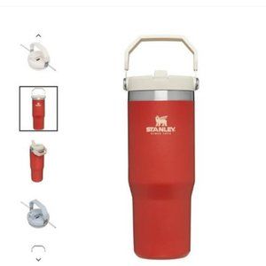 STANLEY TUMBLER CUP RED 30 0Z ICE FLOW STRAW